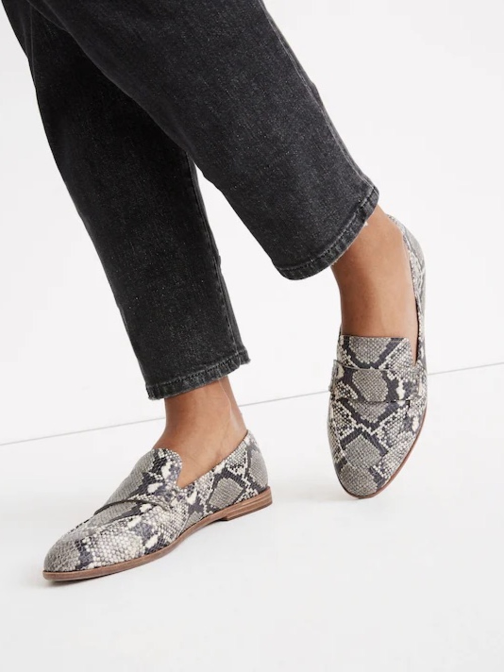 Madewell Alex Snakeskin Embossed Leather Loafers Size Women’s 7